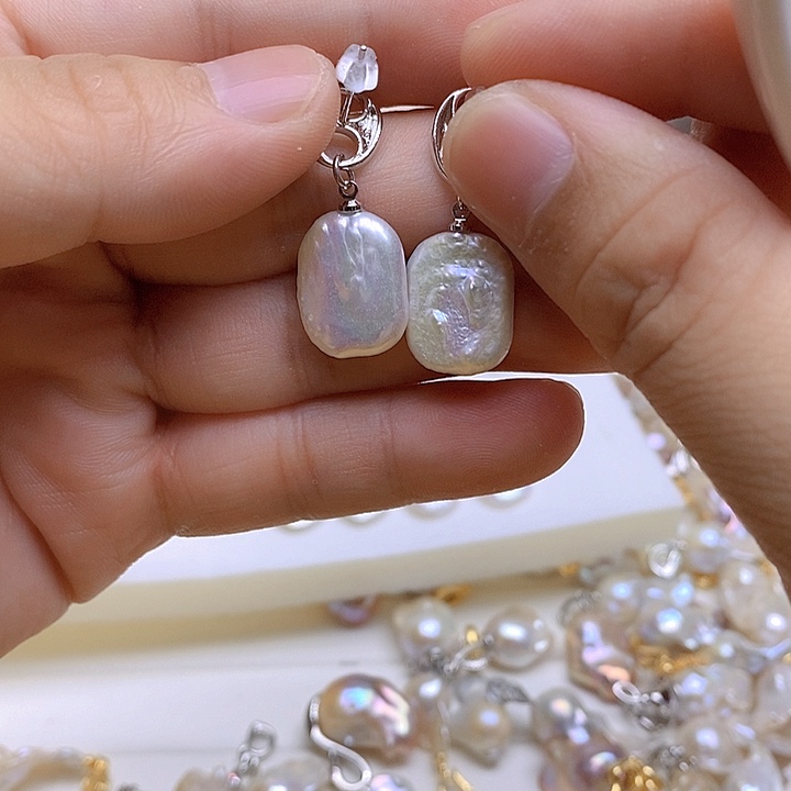 淡水珍珠银S925镶嵌颈饰867