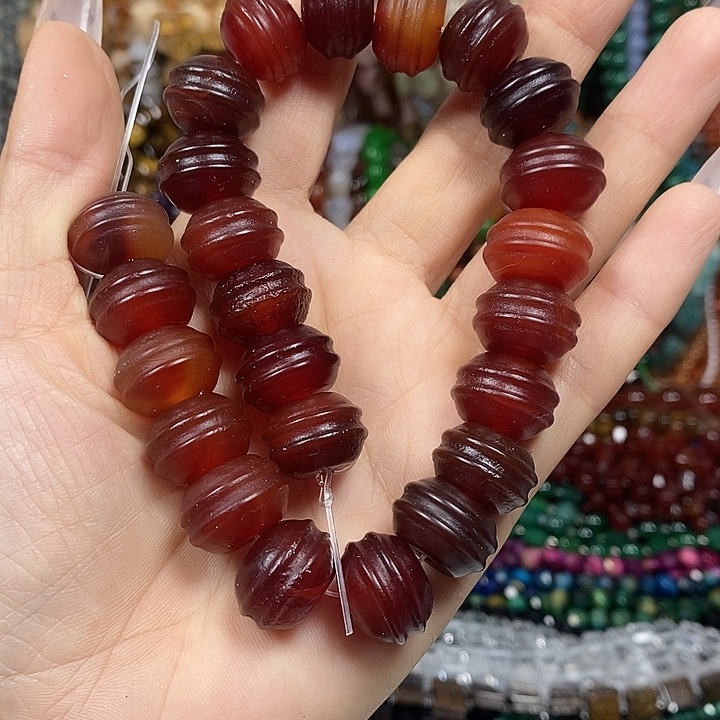 玛瑙/玉髓未镶嵌珠宝半成品橘皮老玛瑙卡16*12mm