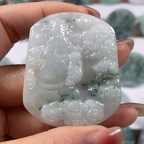 翡翠颈饰未镶嵌财神爷福利