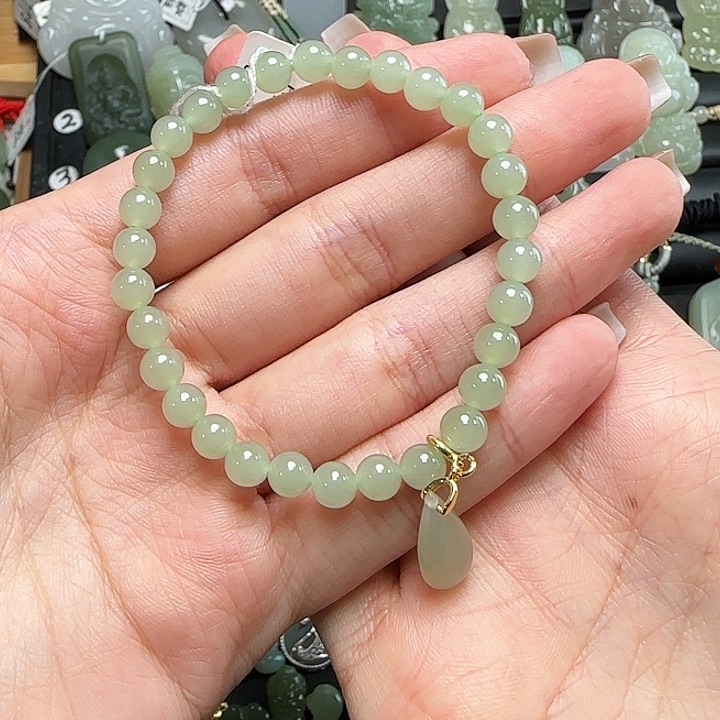 手串银S925镶嵌和田玉