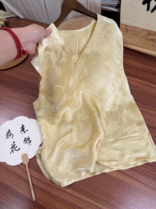 100人丝女夏季中长款背心中式女装无袖T国风慵懒女装C366