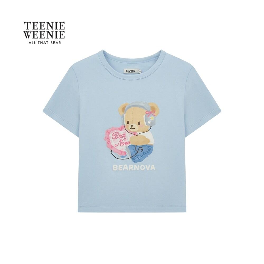 TEENIEWEENIE bearnova小熊印花短袖T恤26短款上衣TYRW26A37A21NA