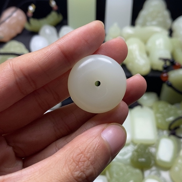 晴白色平安扣25mm
