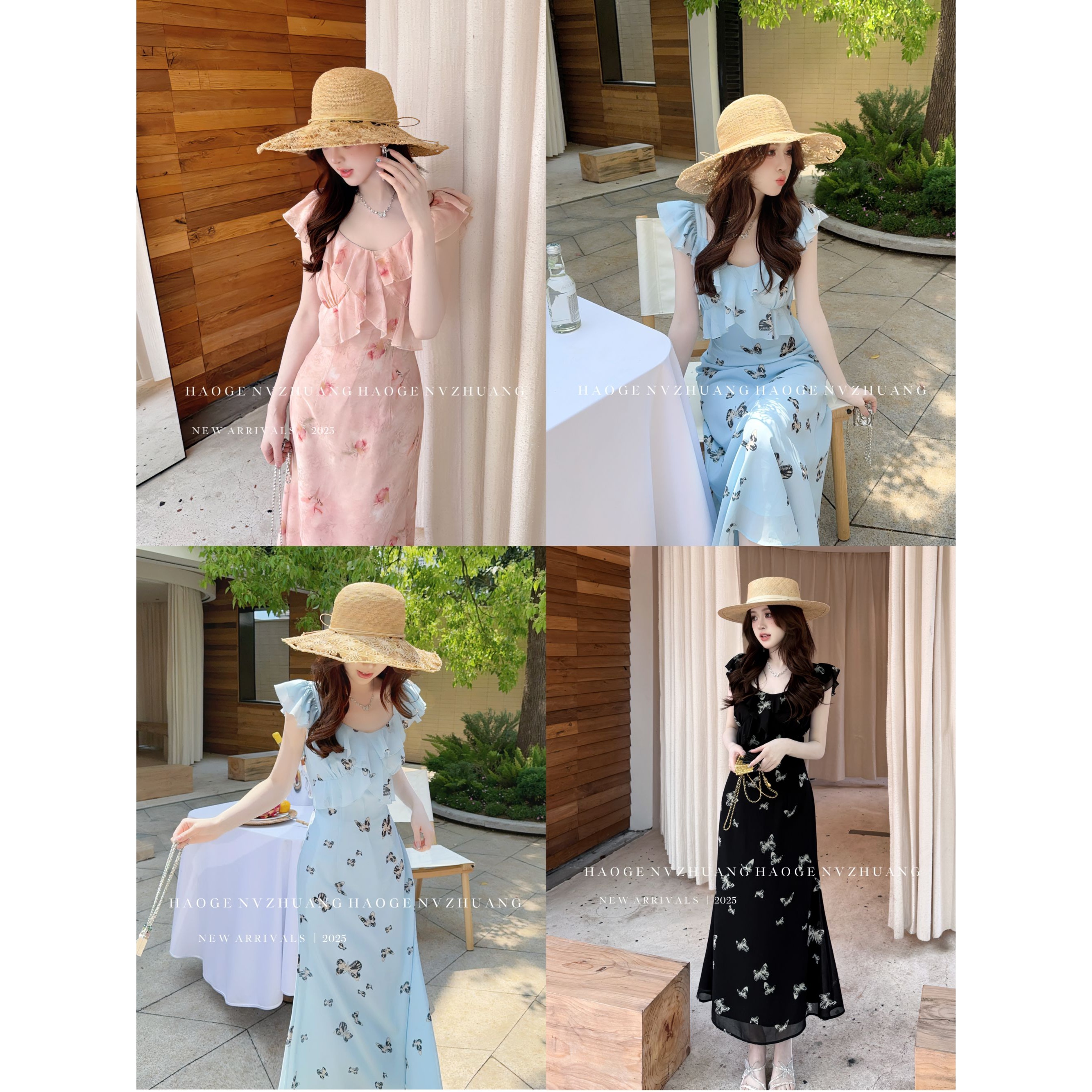 伊一严选●庄生蝶梦C5LYQ0649A连衣裙预显瘦气质夏季少女风设计感