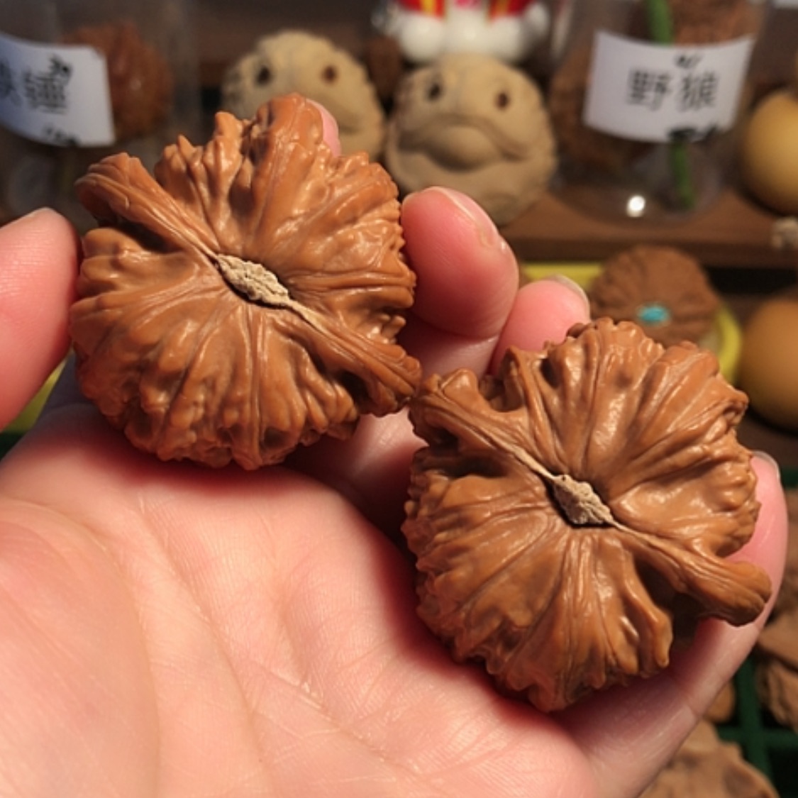 【闪购商品】文玩核桃把件白狮子