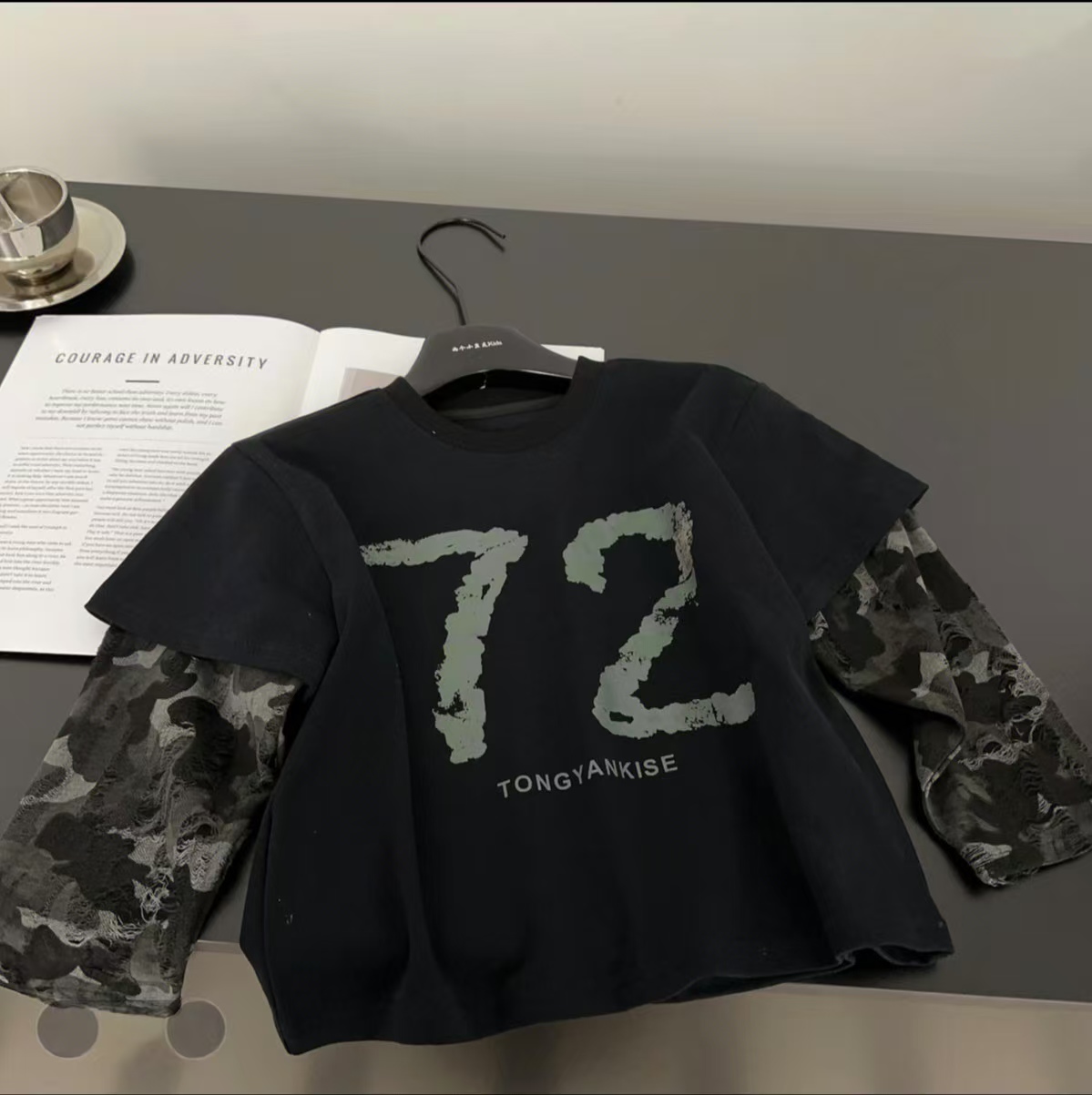 【迷彩拼接】百搭纯棉长袖男童T恤春秋韩版圆领休闲风秋季宽松潮流