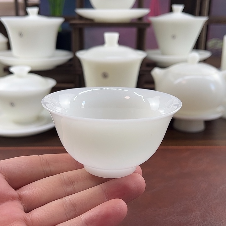 釉烧璞玉瓷100ml撇口主人杯