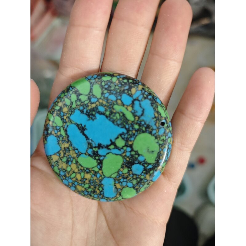 E11 唐三彩圆牌吊坠