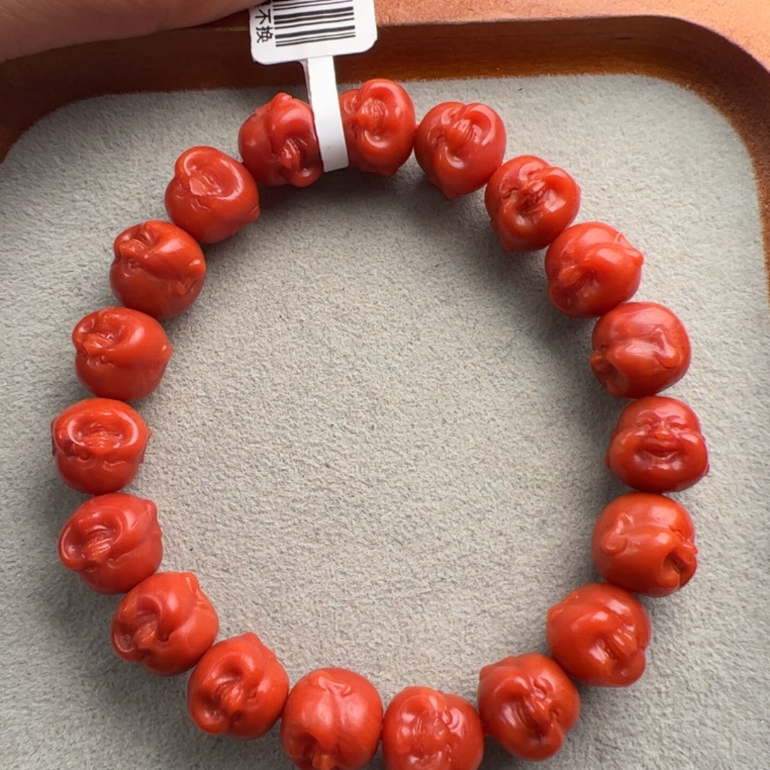 南红玛瑙未镶嵌（保山满肉佛头手串10+）