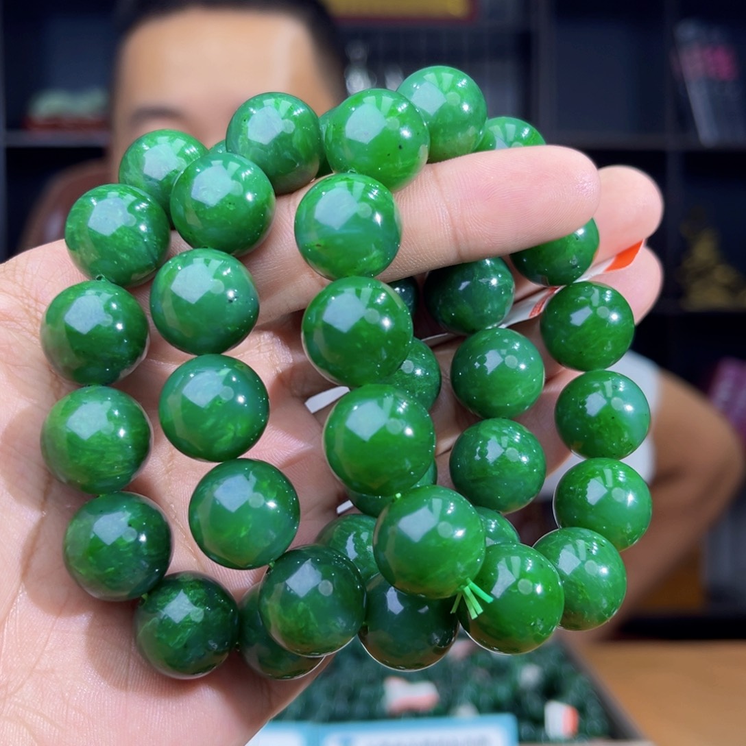 未镶嵌手串和田玉纯天然俄罗斯五号矿琉璃翠卡16多样性发其一