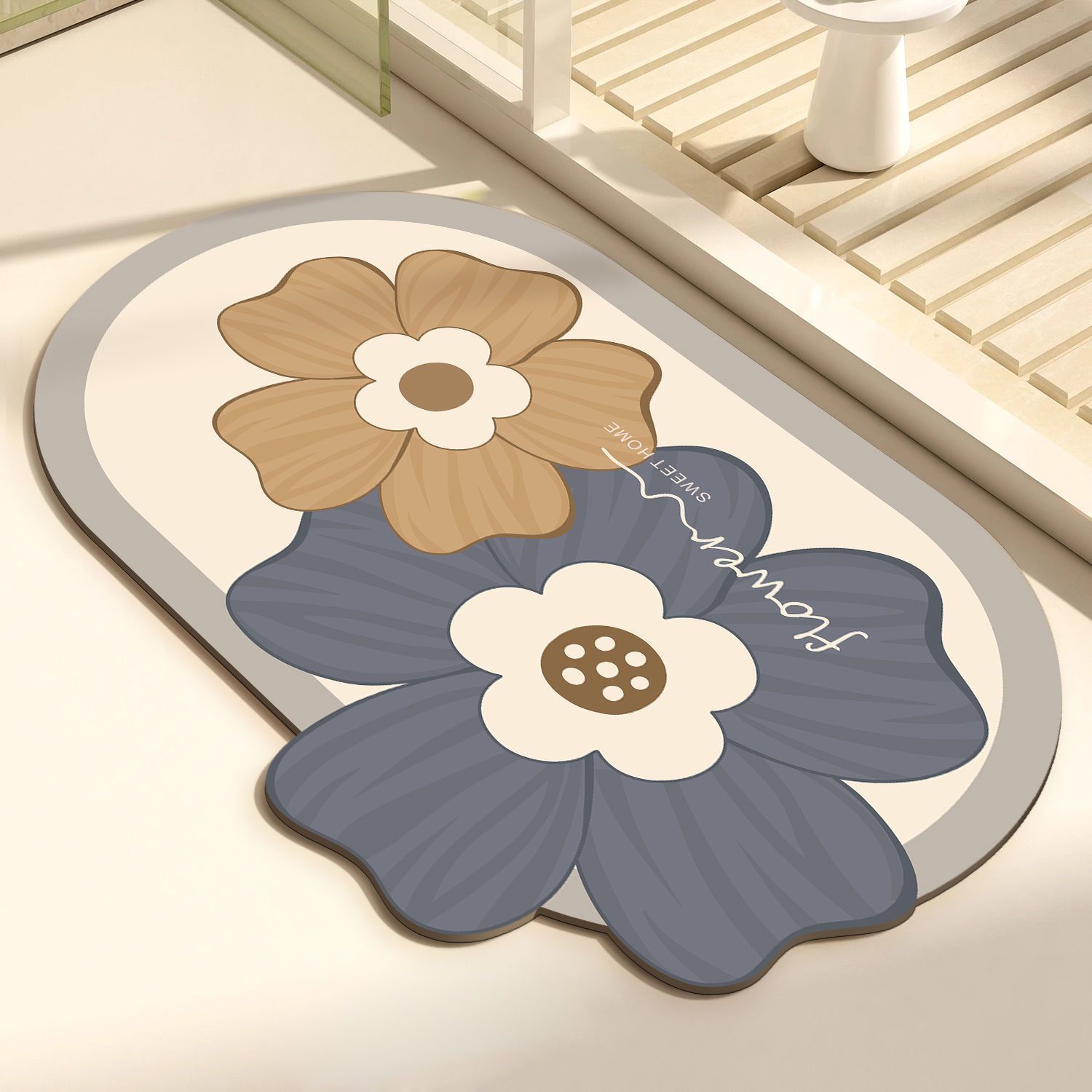 硅藻泥吸水速干浴室防滑地垫门口脚垫洗手间地毯