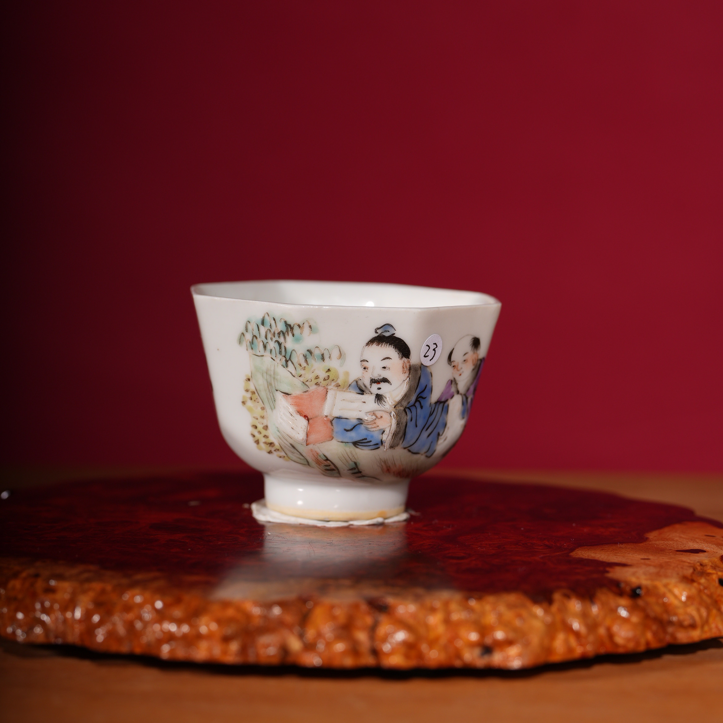 23 清同治人物杯 瓷器收藏 文物商店 明清老瓷器 非仿古工艺品