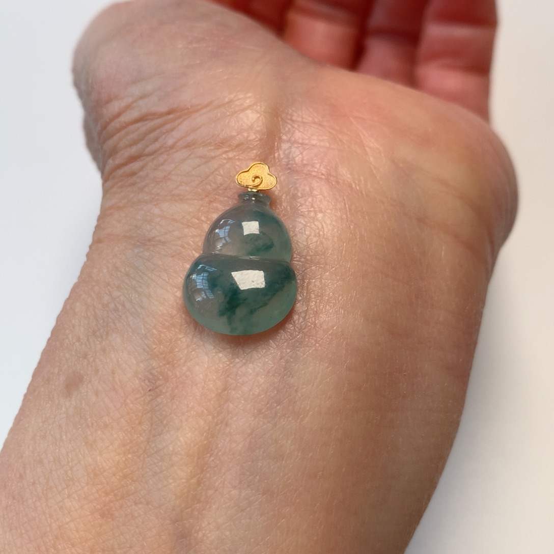 翡翠颈饰18K金镶嵌北****花葫