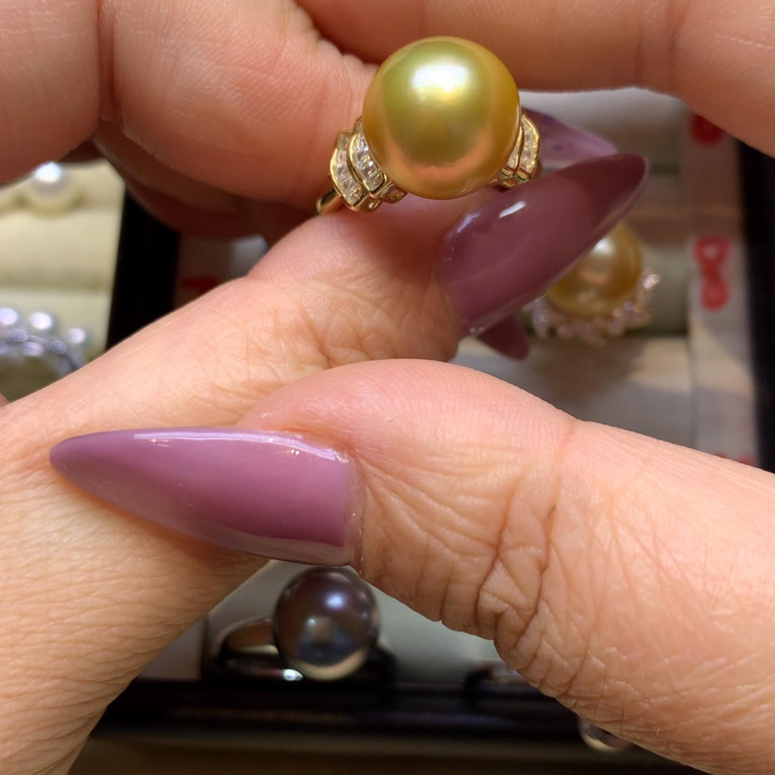 银S925镶嵌戒指海水珍珠