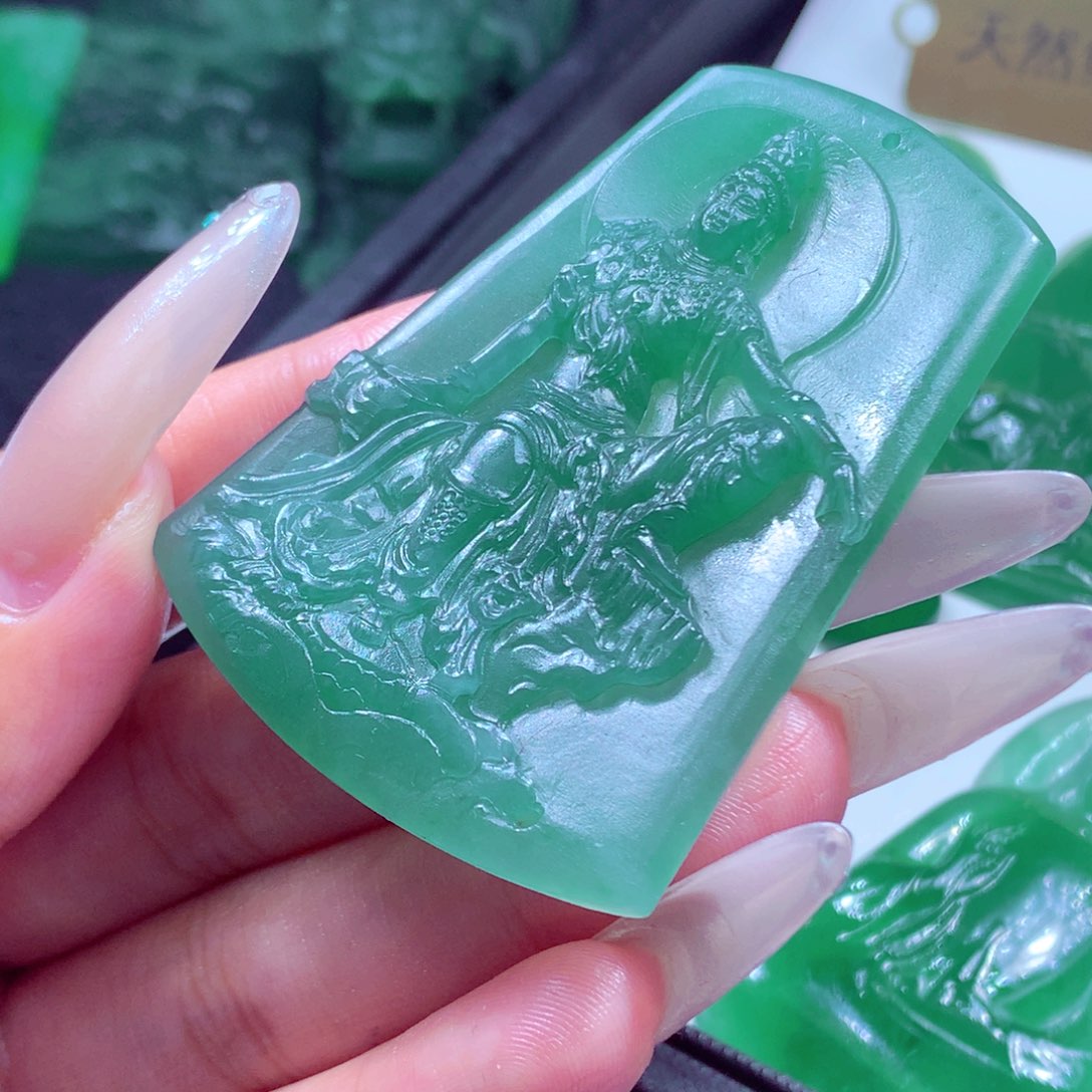 定制翡翠未镶嵌天然缅甸翡翠A货毛货挂件