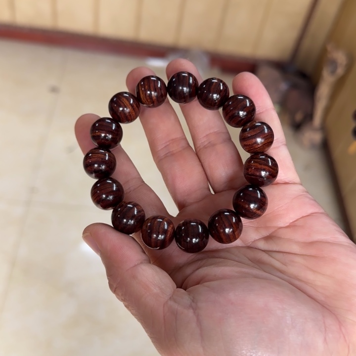 手串/手链黄花梨/降香黄檀1.5山料紫油梨珠290