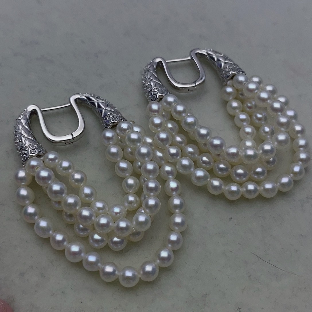 【闪购商品】淡水珍珠耳饰银S925镶嵌36