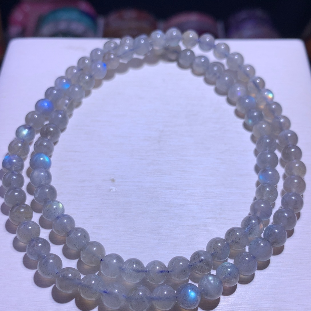 手串银S925镶嵌水晶月光6.6m