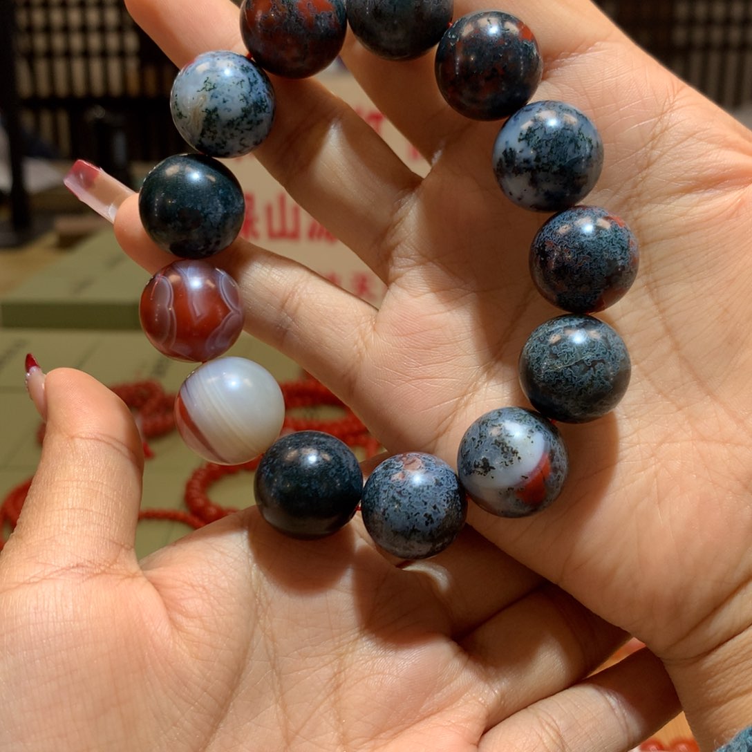 南红玛瑙水草花单圈17+未镶嵌k*i