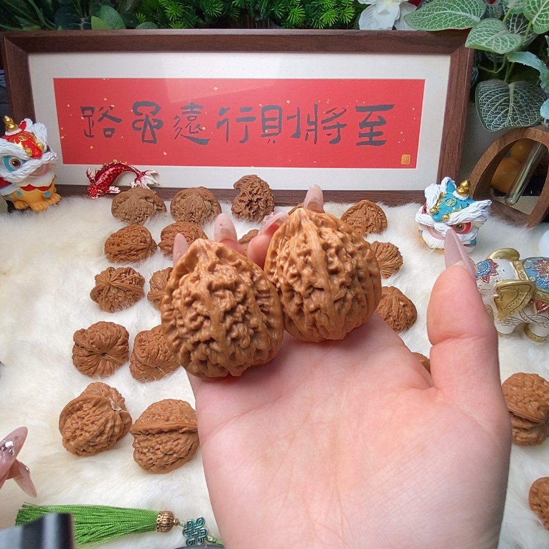 1***%把件文玩核桃红锦鲤……