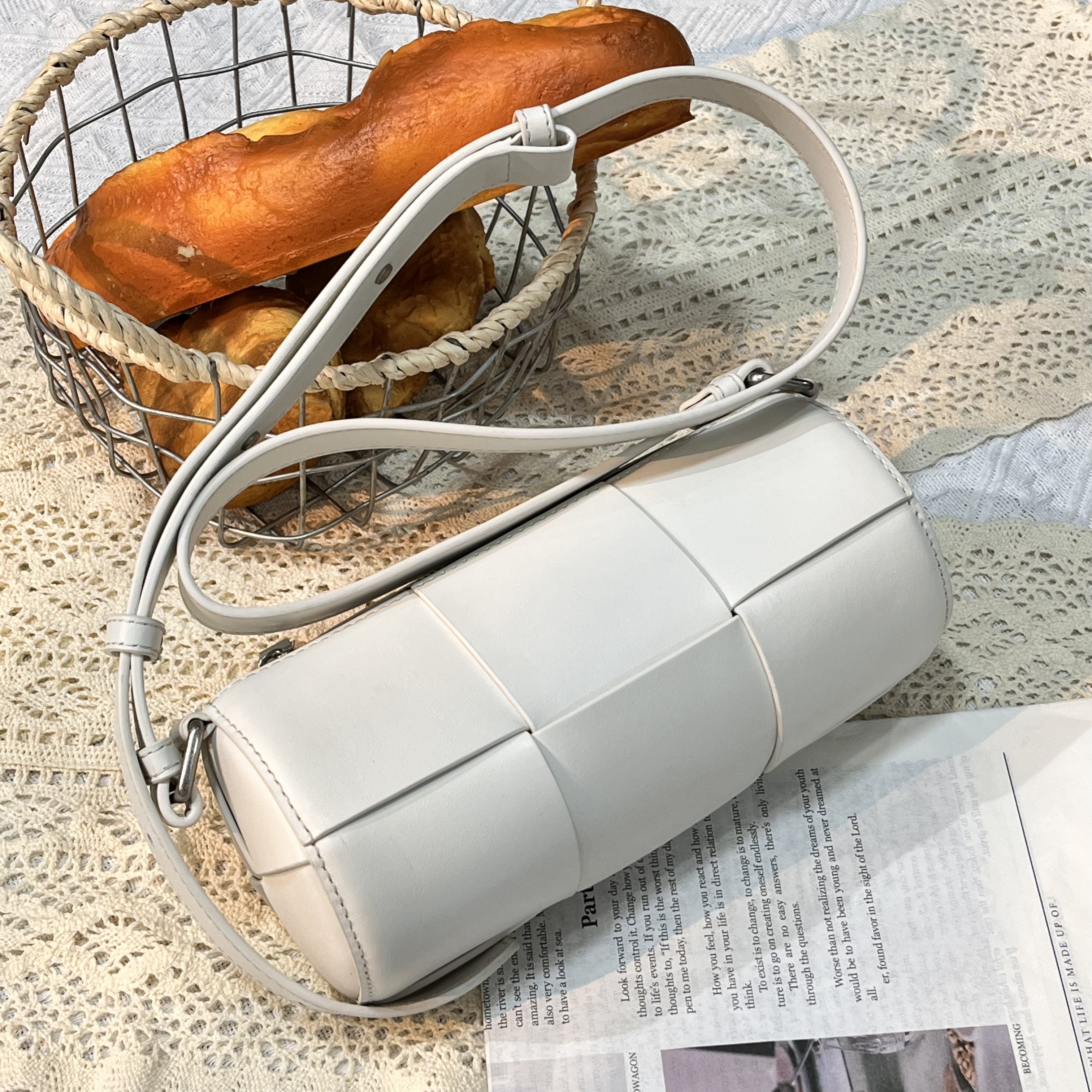 陈三北YOG【大促六格笔筒】牛皮 新款高级感斜挎百搭女包