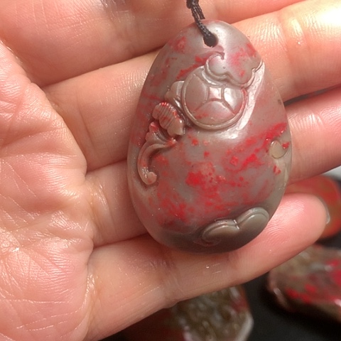 昌化石昌化鸡血石挂件