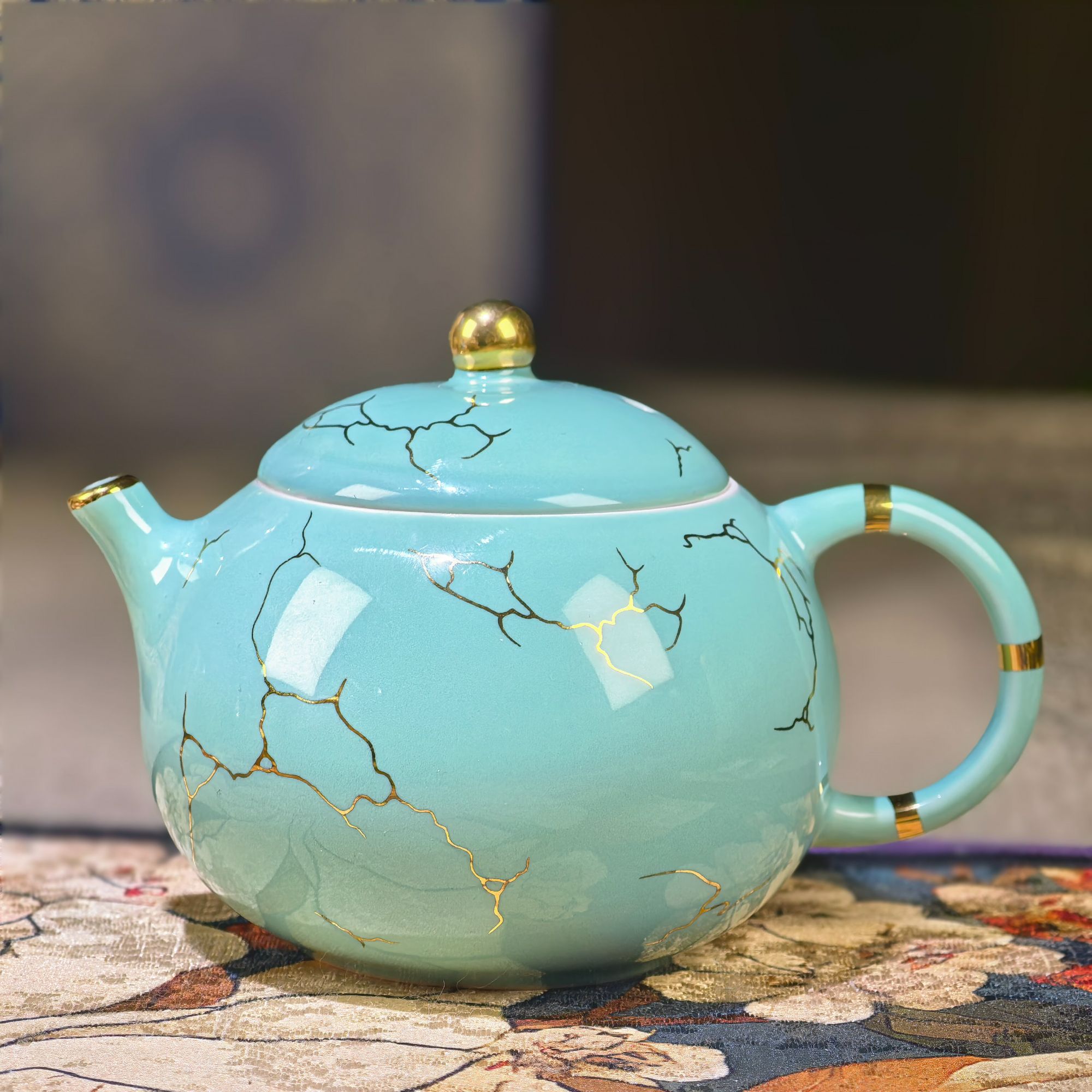 绿松釉金络西施壶B20120