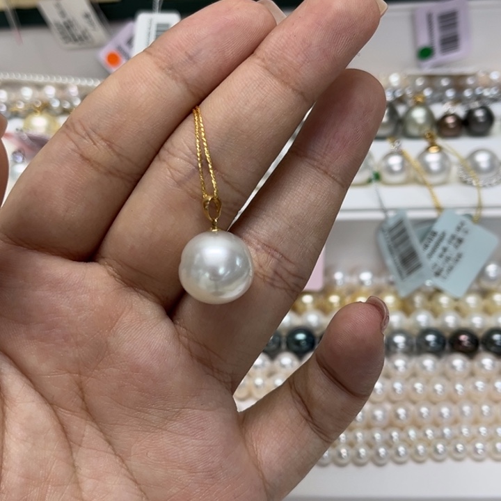 颈饰海水珍珠18K金镶嵌澳白14-15mm118