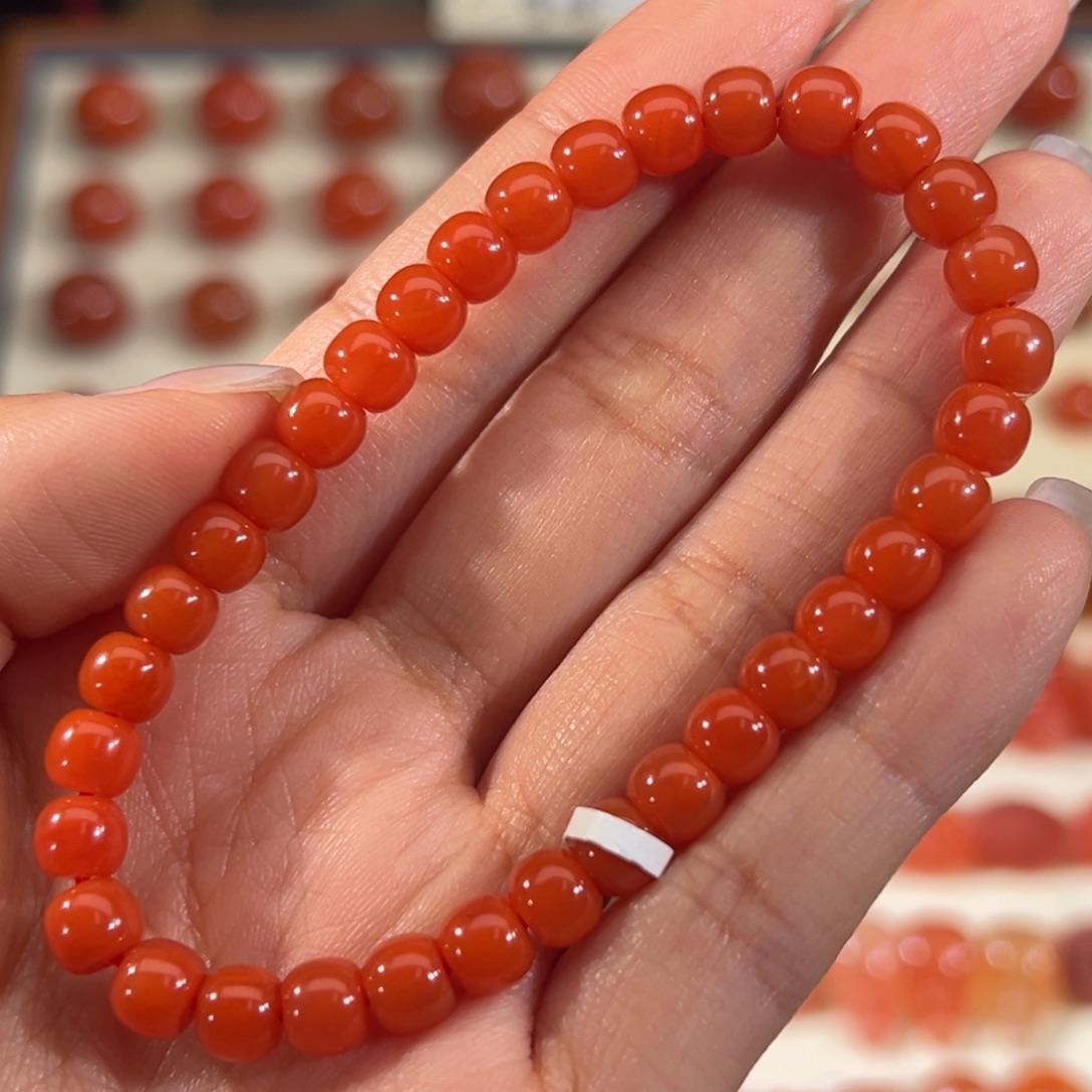 南红玛瑙未镶嵌老型手串 6mm