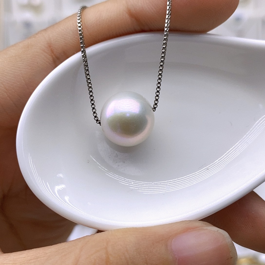 淡水珍珠银S925镶嵌吊坠(赠链)