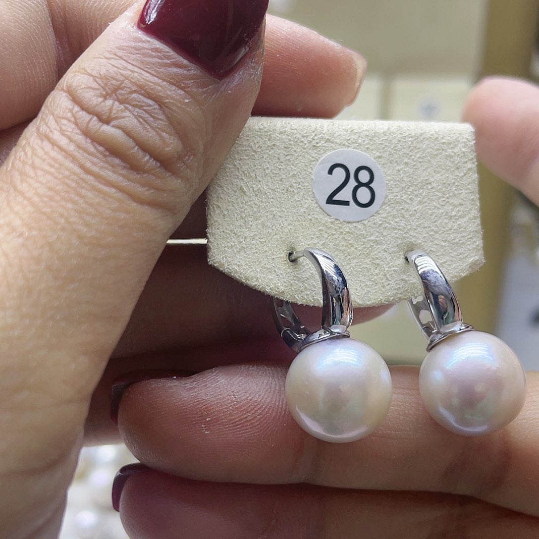 淡水珍珠耳饰银S925镶嵌