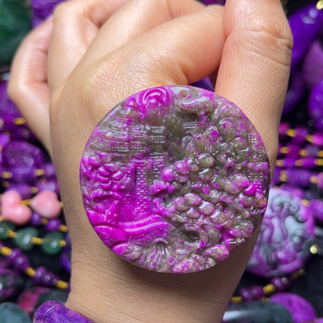 紫泥高品老油丝绒21送万能扣方便搭项链