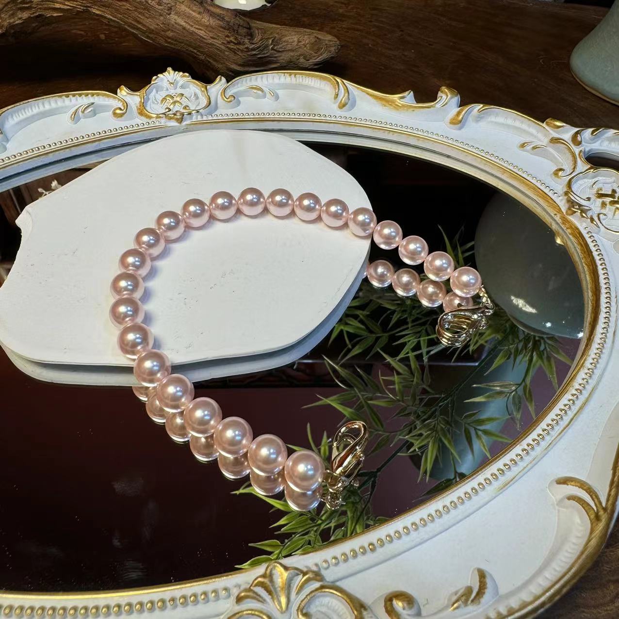 粉色23颗珠链包包链子手提包链