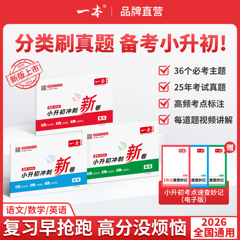 一本【冲刺小升初】真题分类小学总复习考前提分冲名校视频讲解通用
