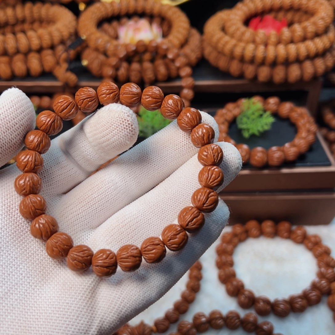 桃核手串·****·11野生红皮玉龙脊