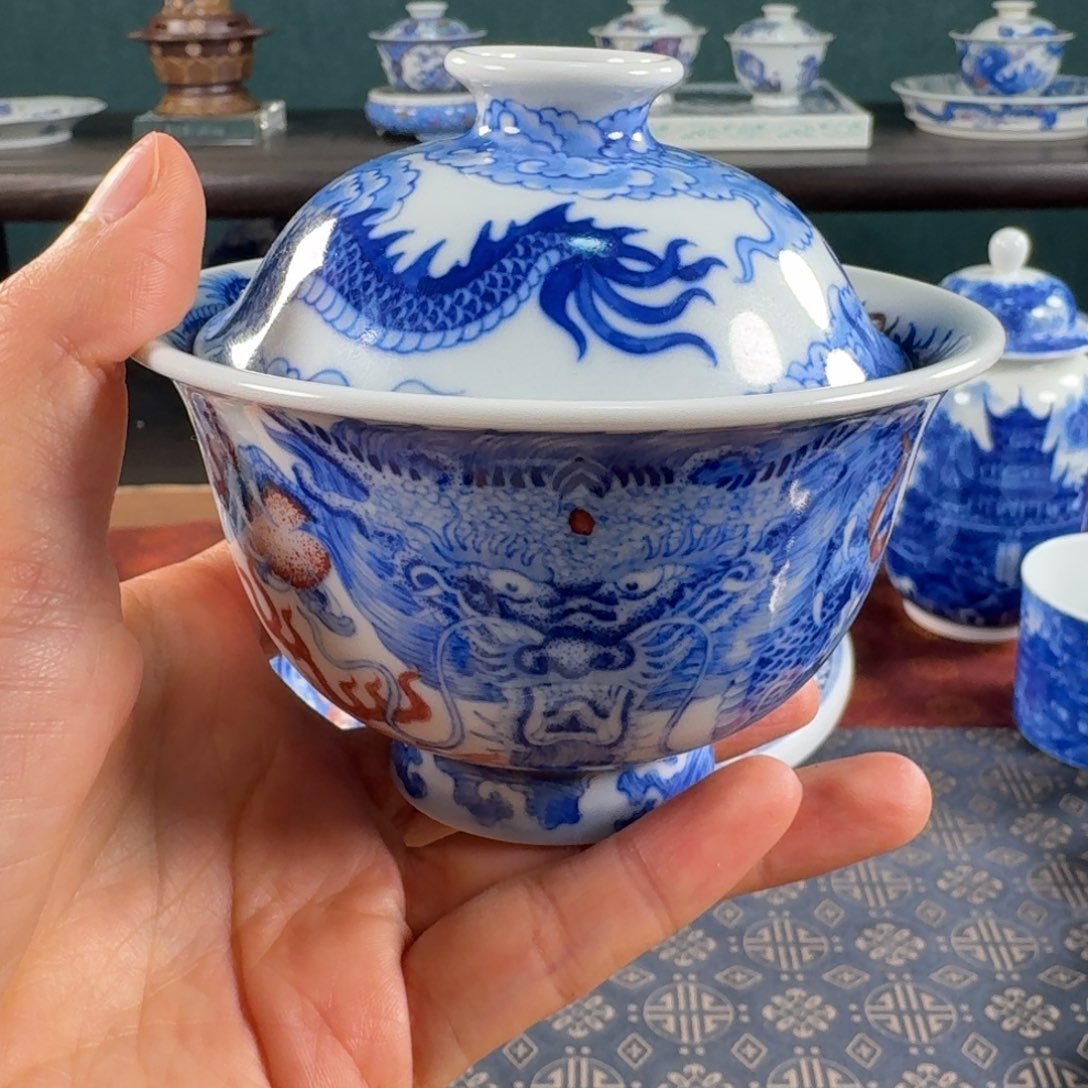 杯讲***见全部做青花款鱼化龙