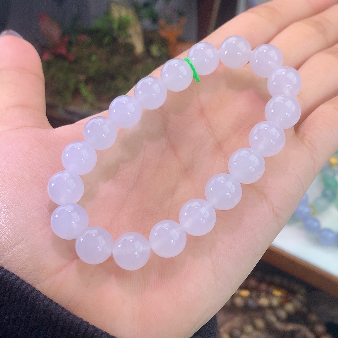 翡翠未镶嵌手链白月光手串