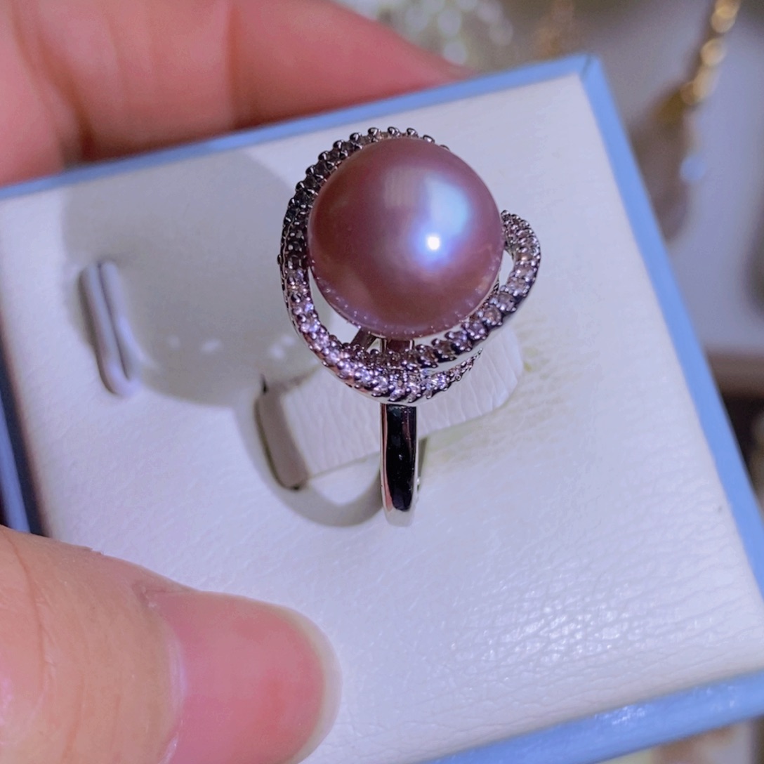 银S925镶嵌天然淡水珍珠淡水珍珠