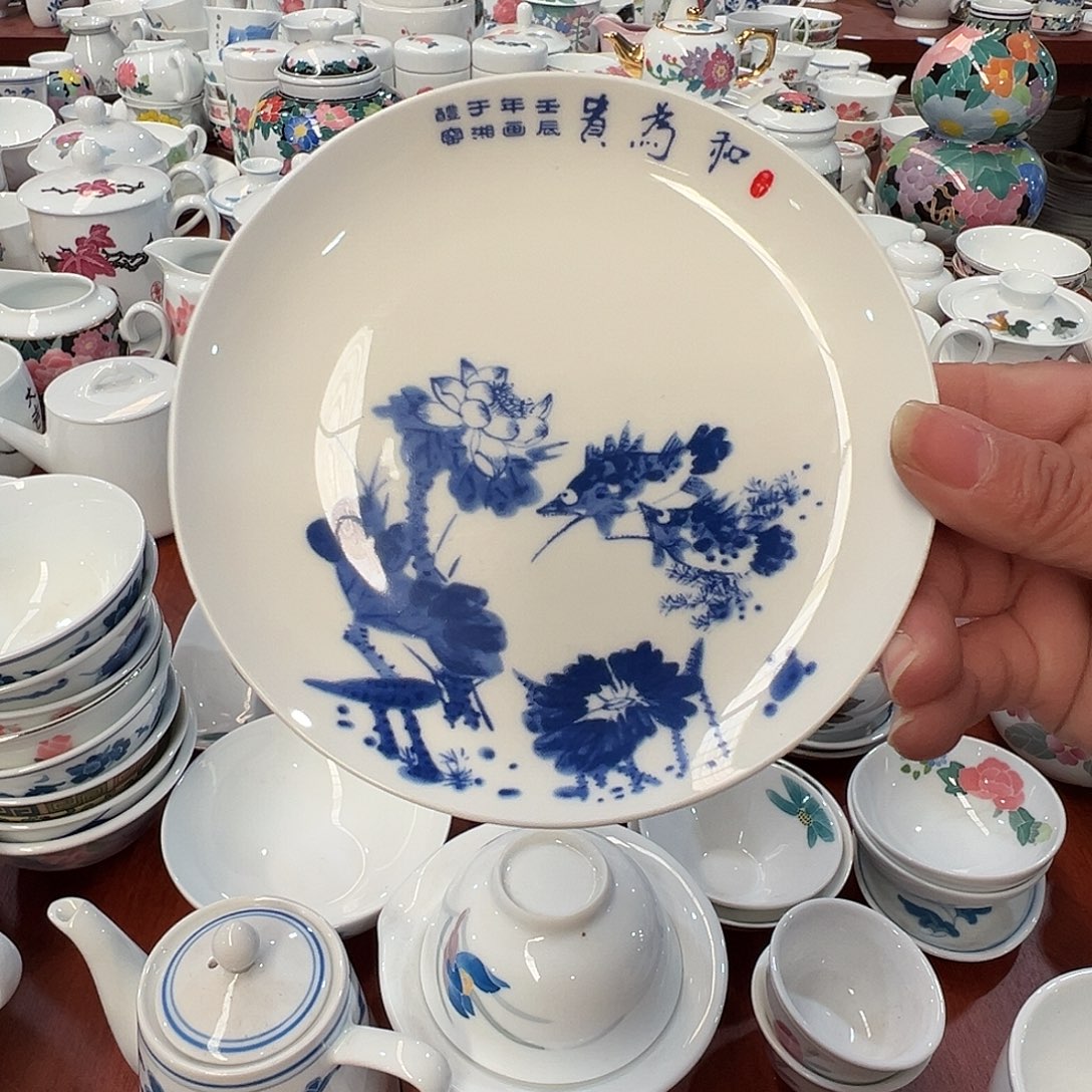 醴陵瓷直播供货基地手绘平盘13厘米