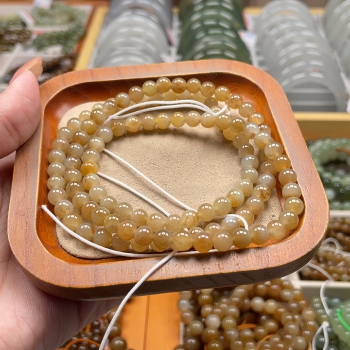 和田玉珠串6mm未镶嵌