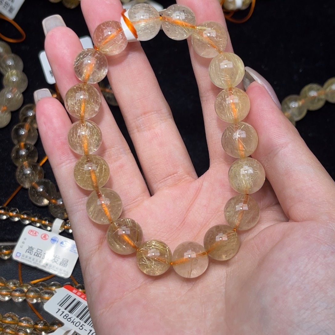 ****发晶手链未镶嵌卡11金发晶