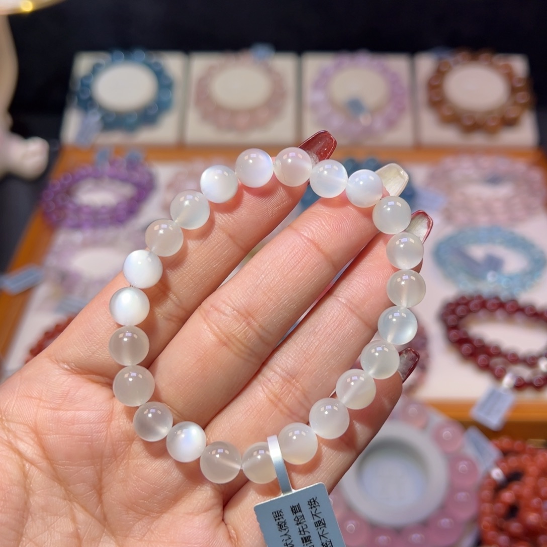 拉长石手串未镶嵌白月光8.3m m