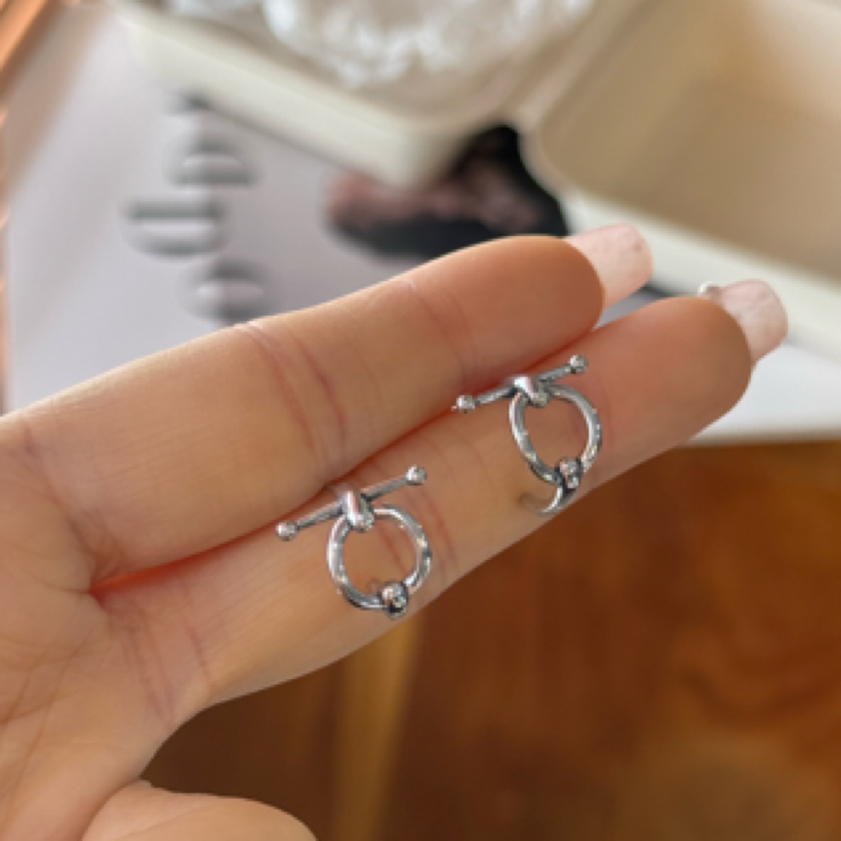 925银耳饰 8450复古做旧C银耳钉