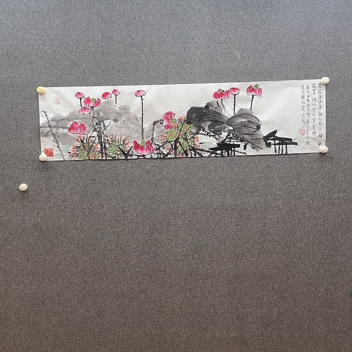 国画四尺对开水墨作品