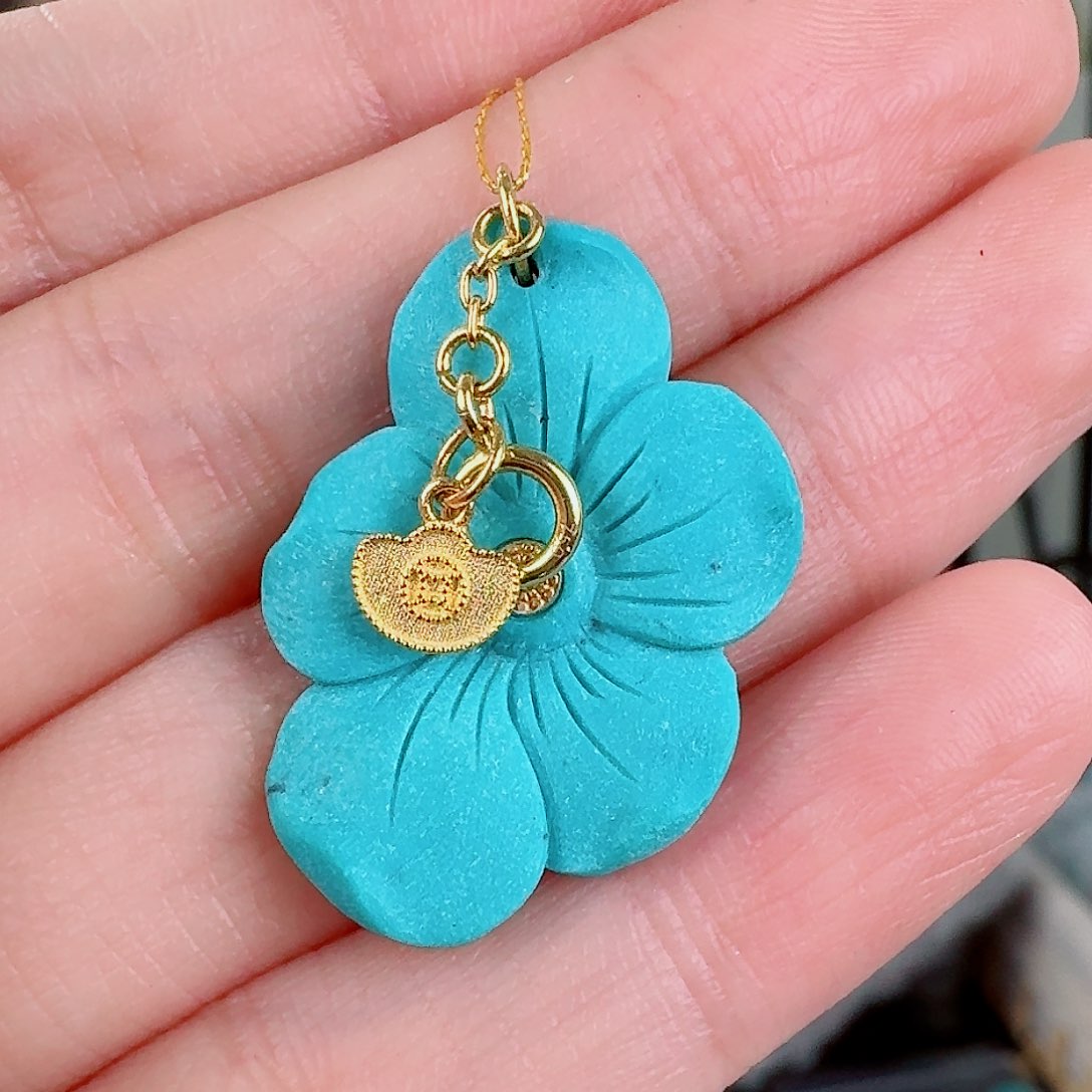 18K金镶嵌绿松石珠宝奇石