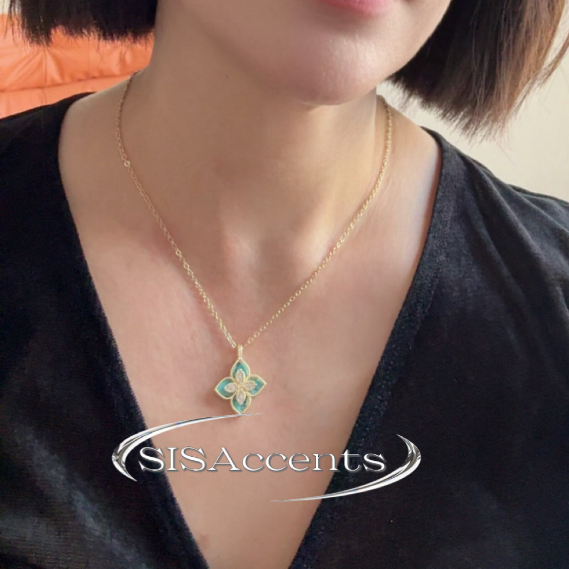 纯铜贝壳项链 SISA 花瓣多色轻奢项链