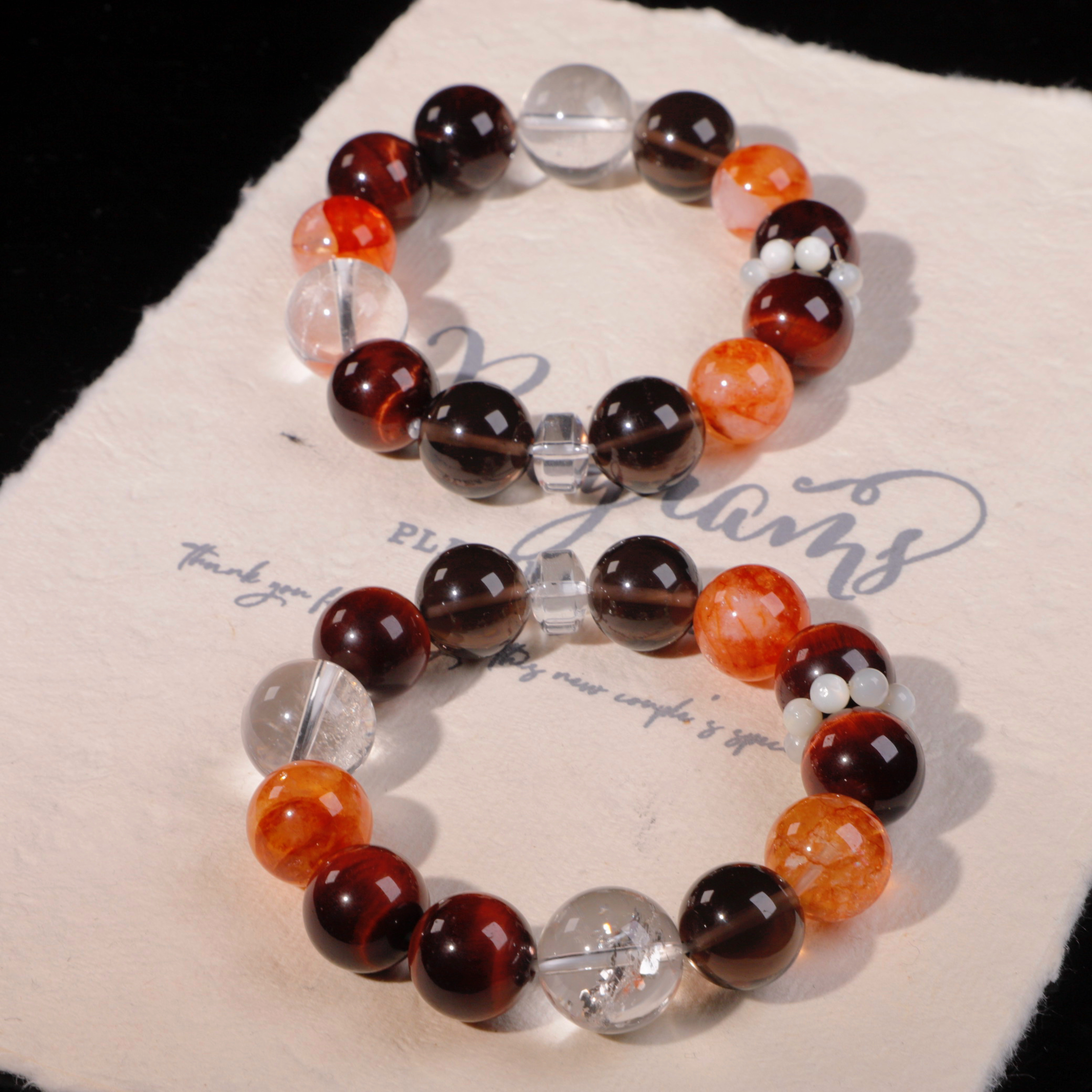 【帝女花】XG6048天然水晶茶晶白阿塞水晶手串女款手链多样性发一