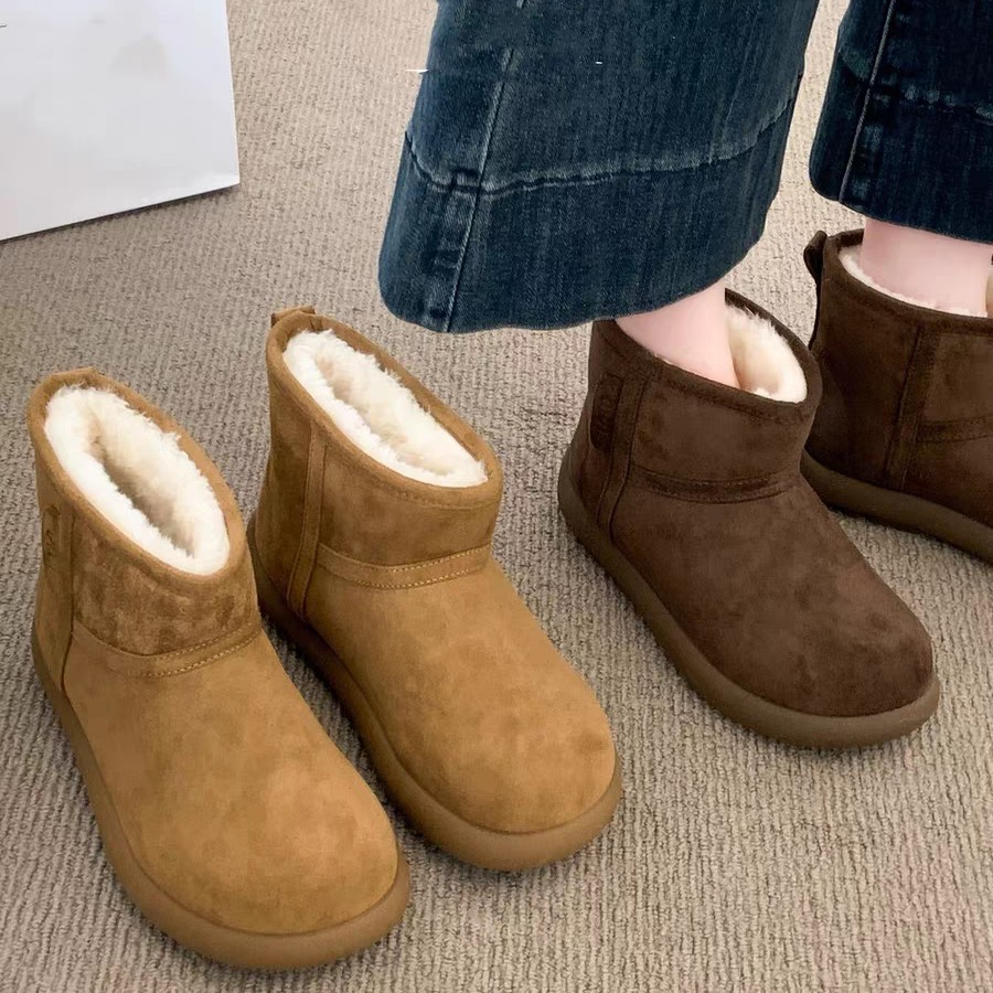 小土豆雪地靴女2025新款冬季勃肯短靴一体加绒加厚保暖棉鞋258