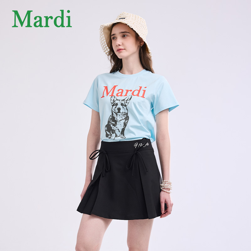 MARDI可爱一男一女印花纯棉短袖t恤宽松百搭显瘦上衣女MTX2522131