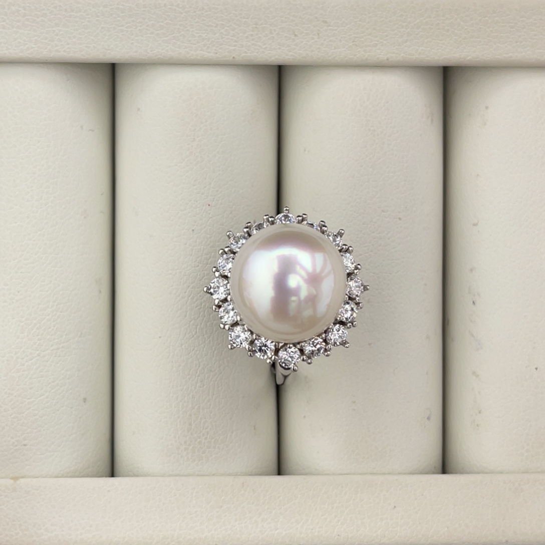 定制海水珍珠未镶嵌裸珠极光炫彩澳白12-13mm